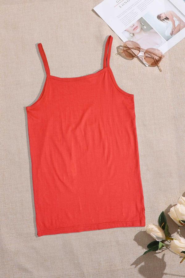 Elo Fashion Women's Strap Style Tank Top Red
