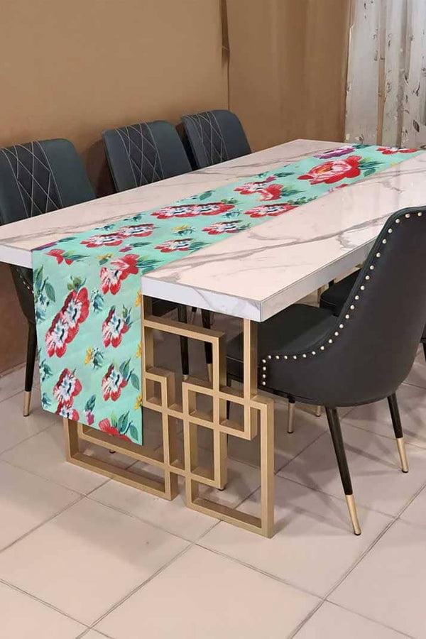 elo Floral Printed Dual Sided Table Mat Turquoise