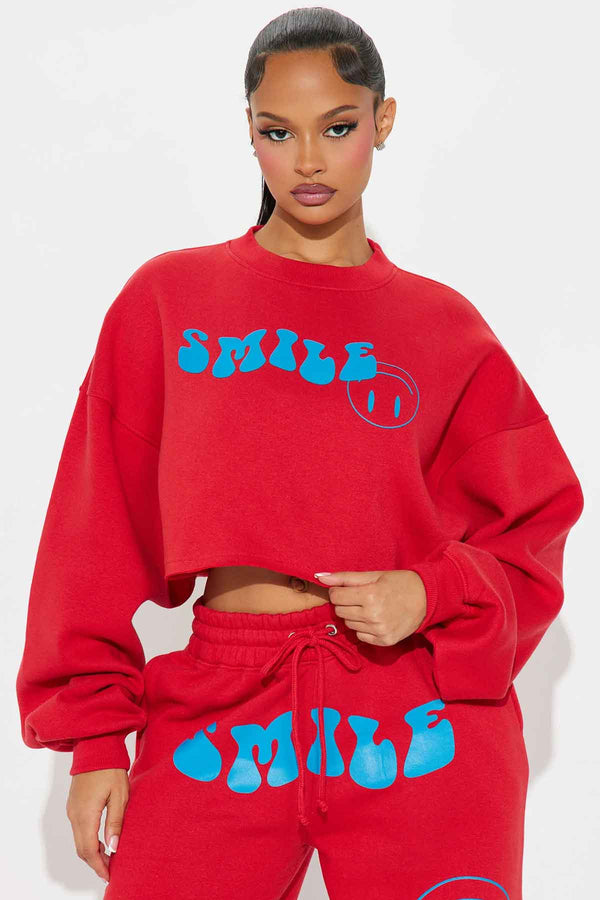 elo FN Women's Smile Crop Top Sweatshirt Red