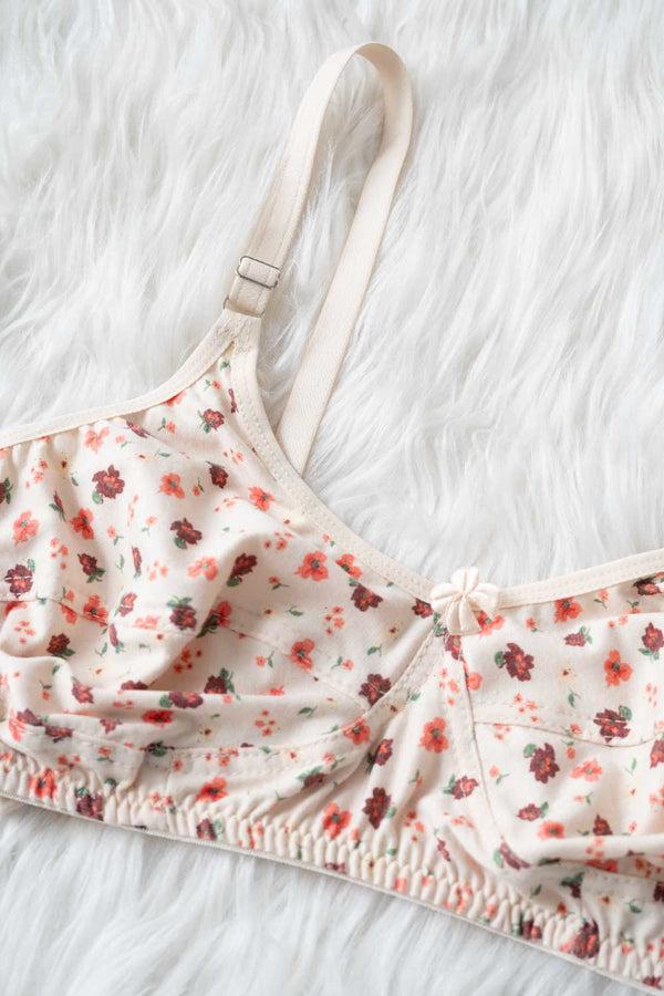 Elo Galaxy Women's Floral Stretchable Bra Skin