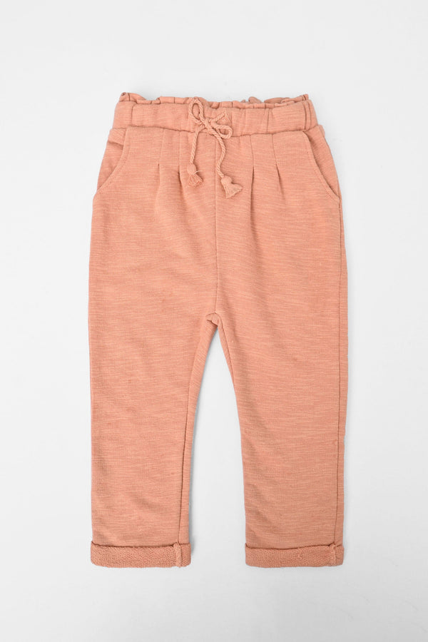 elo Genuine ZR Baby Girls Terry Trousers Peach
