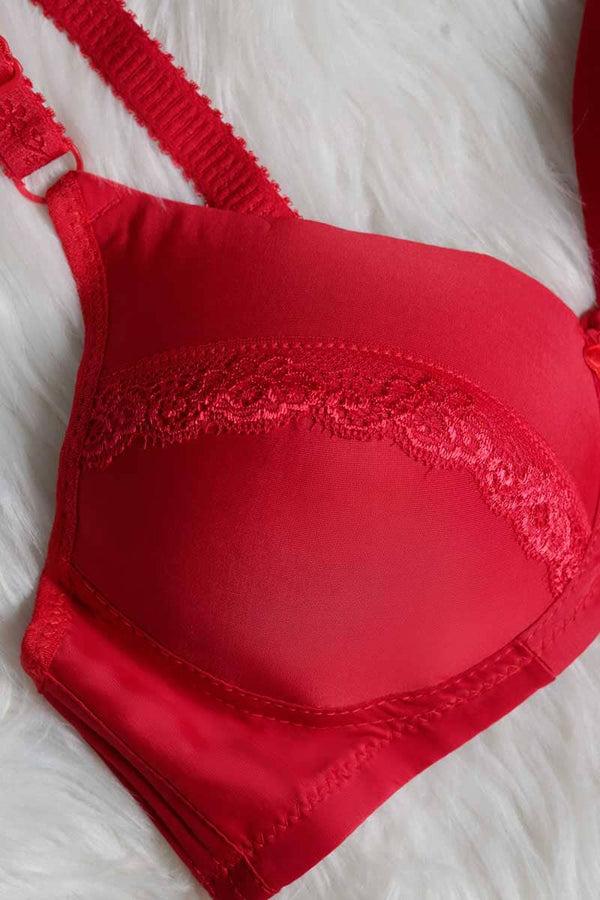 Elo Geurairer Women's Lace Padded Bra Red