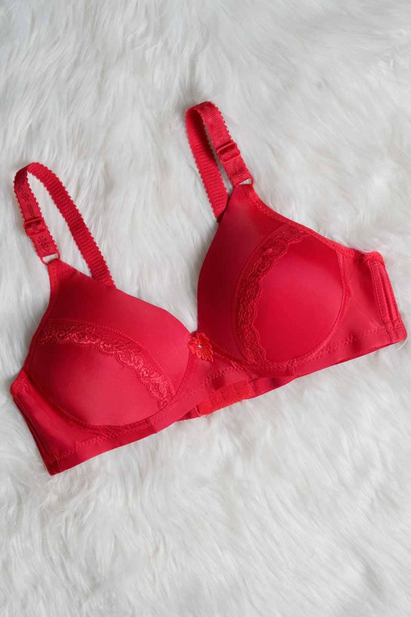 elo Geurairer Women's Lace Padded Bra Red
