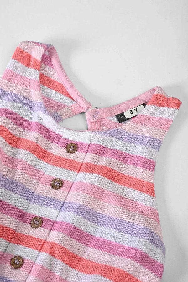 Elo Girl's Buttoned Style Premium Romper Pink