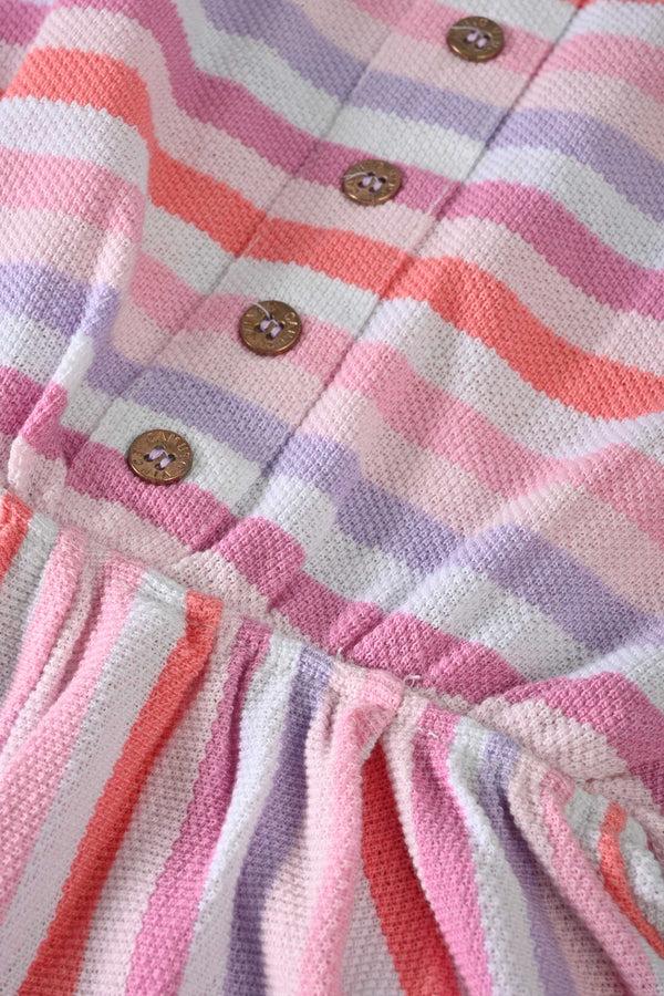 Elo Girl's Buttoned Style Premium Romper Pink