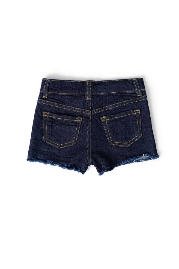 Elo Girl's Raw Bottom Cut Off Denim Shorts Navy