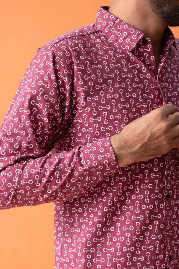 Elo Gravity Men's Clones Casual Shirt Plum