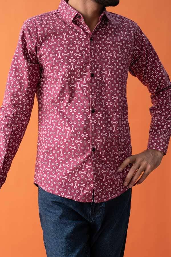 elo Gravity Men's Clones Casual Shirt Plum