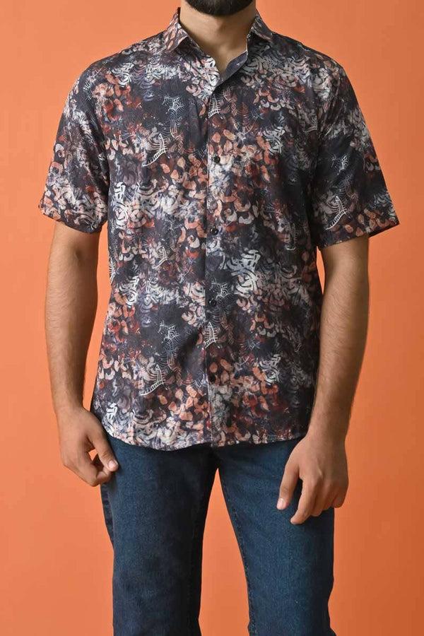 elo Gravity Men's Floral Short Sleeve Casual Shirt