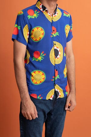 Elo Gravity Men's Short Sleeve Casual Shirt Royal