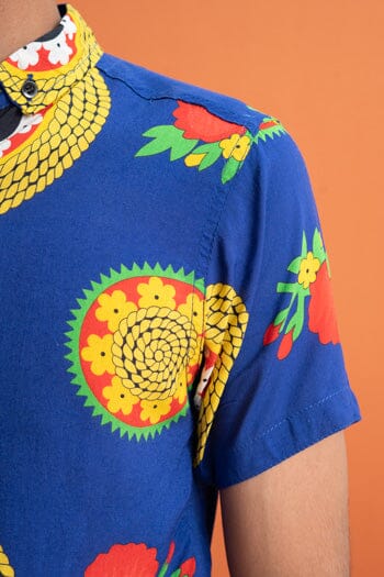 Elo Gravity Men's Short Sleeve Casual Shirt Royal