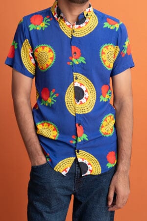 elo Gravity Men's Short Sleeve Casual Shirt Royal