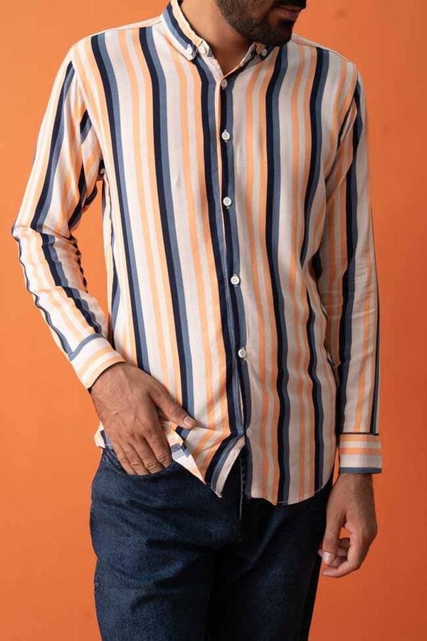 elo Gravity Men's Striped Casual Shirt