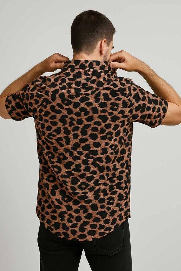 Elo Gravity Men's Tiger Casual Shirt Brown