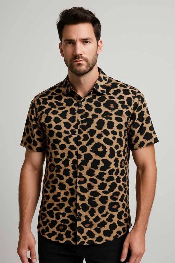 elo Gravity Men's Tiger Casual Shirt Brown