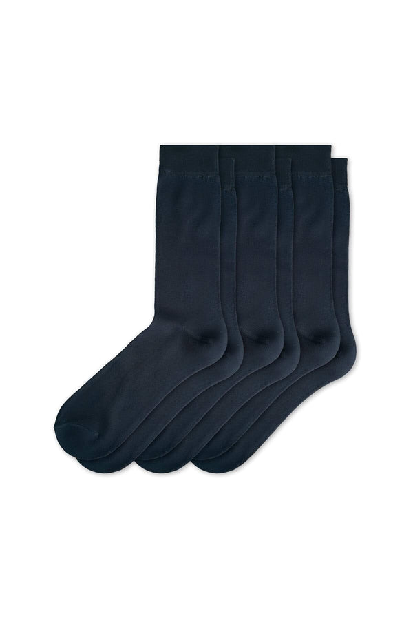 elo GT Women's Solid Crew Socks - Pack Of 3 Navy
