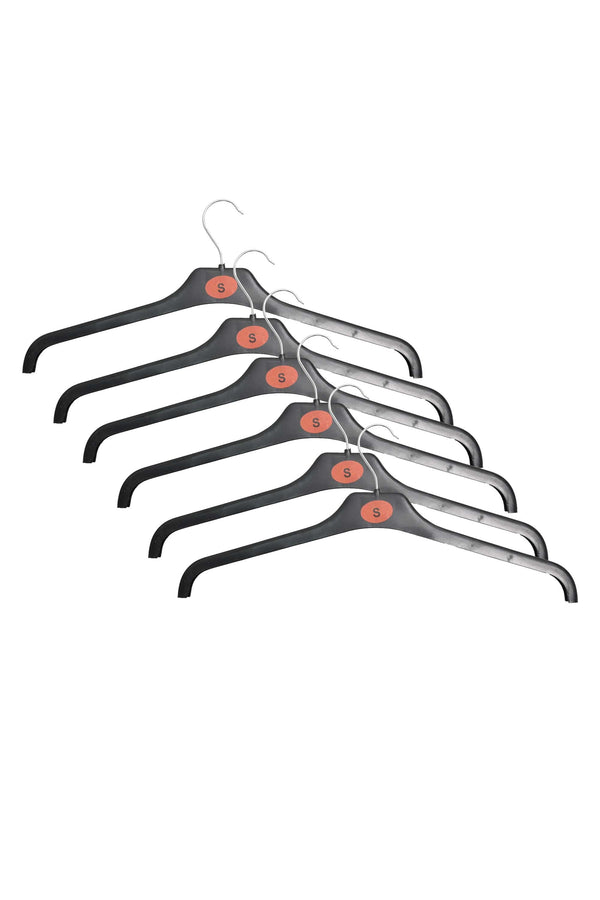 elo Heavy Duty Plastic Hanger Pack Of 6 Black