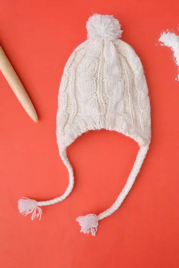 elo HM Baby String Tie Winter Cap Off White