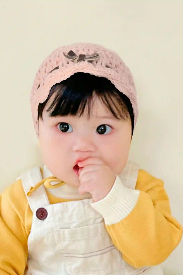 Elo HM Baby Stripes Style Winter Cap Powder Pink