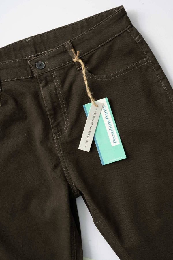 Elo HRT Men's Straight Fit Cotton Pants Chocolate