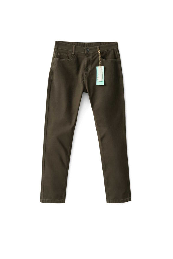 elo HRT Men's Straight Fit Cotton Pants Chocolate