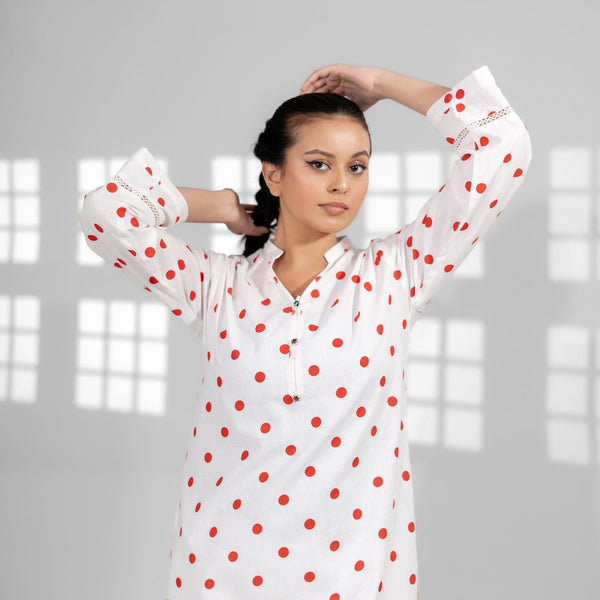 Elo Hud Hud Women's V Neck Style Stitched Kurti