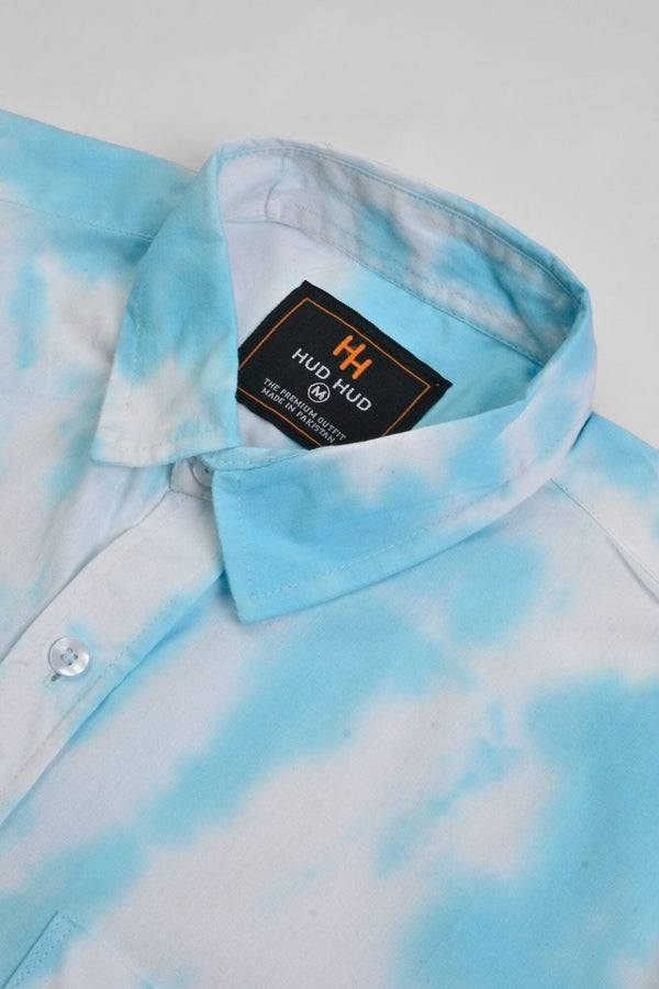 Elo HUDHUD Men's Tie & Dye Style Casual Shirt Beige