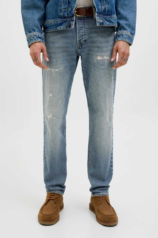 elo J&J Men's Regular Fit Distressed Denim Blue