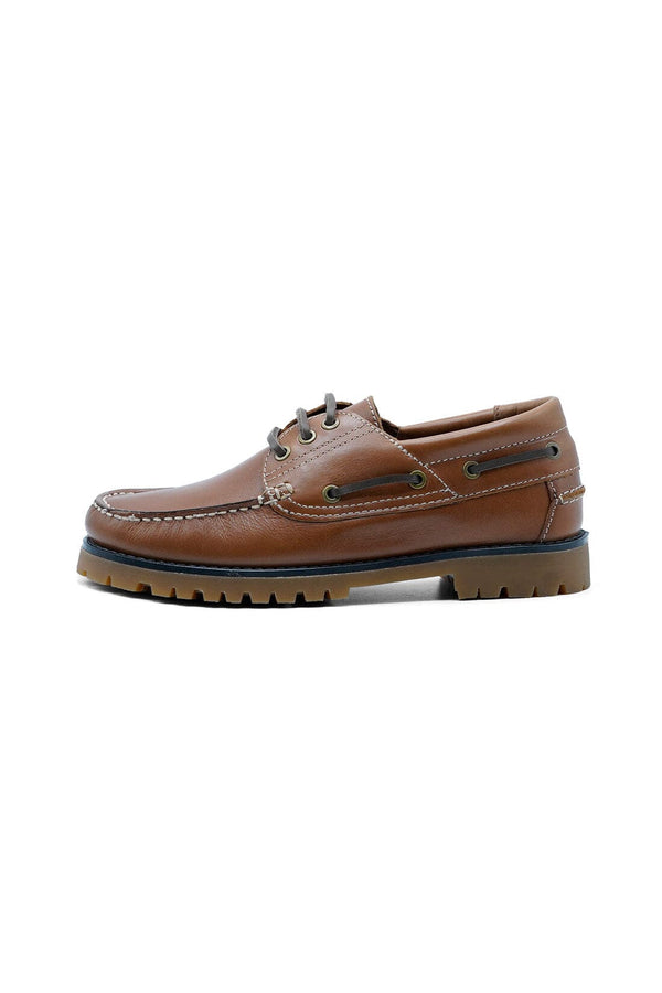 elo Jana Men's Leather Boat Shoes Brown