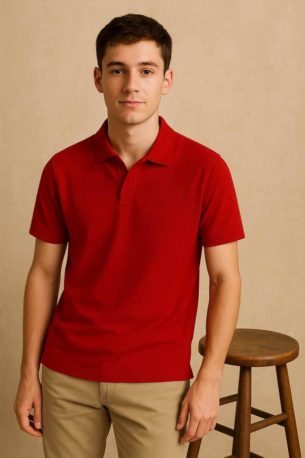 Elo Jay Cee Men's Johnny Collar Polo Shirt Black