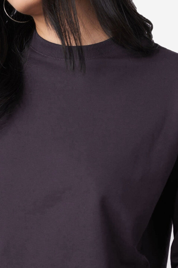 Elo JC Women's Crop Top Fleece Sweat Shirt Plum