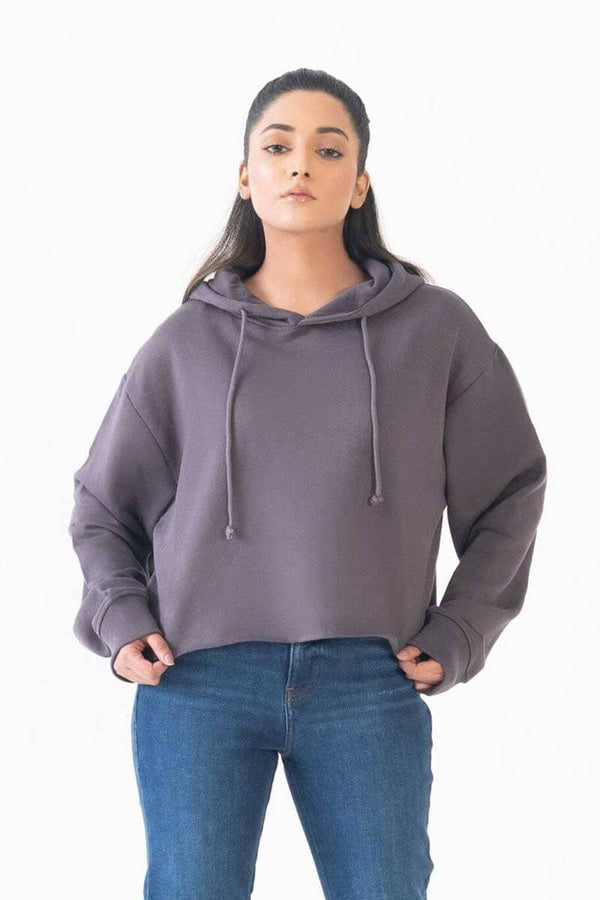 Elo JC Women's Crop Top Pullover Hoodie Graphite
