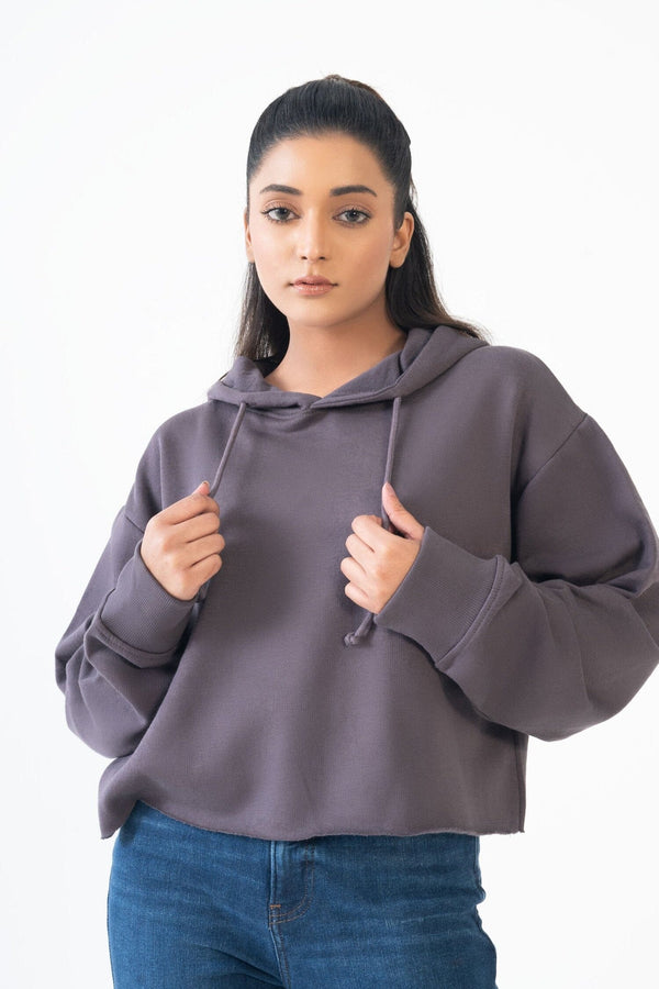 elo JC Women's Crop Top Pullover Hoodie Graphite