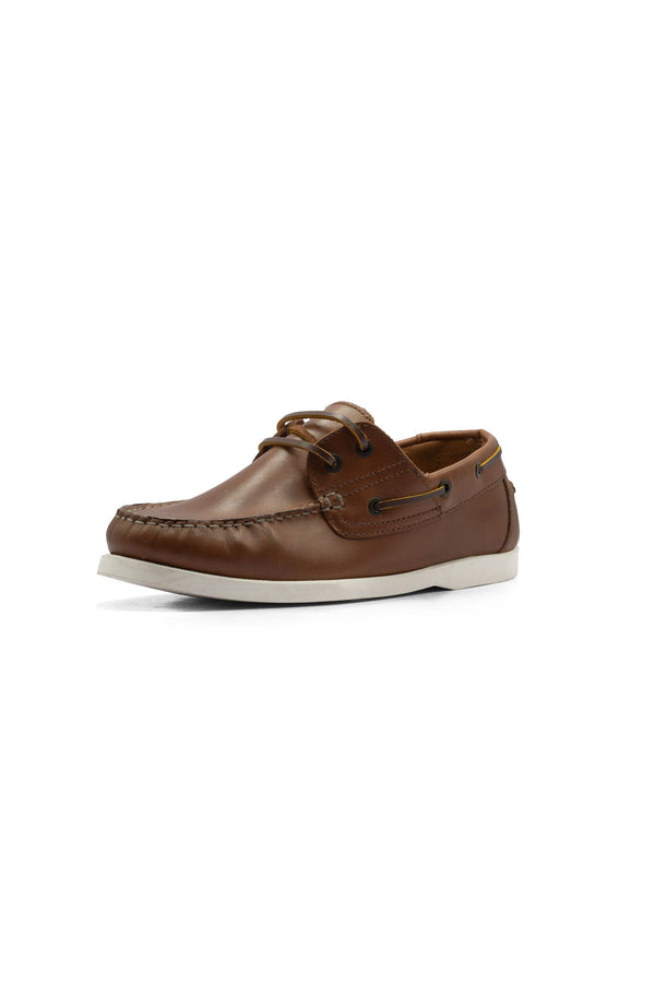 Elo Journie Men's Leather Boat Shoes Brown