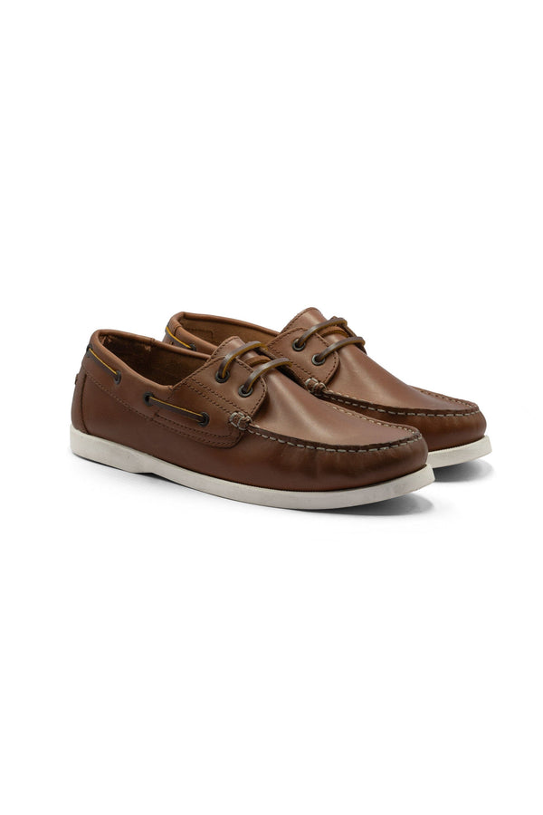 Elo Journie Men's Leather Boat Shoes Brown