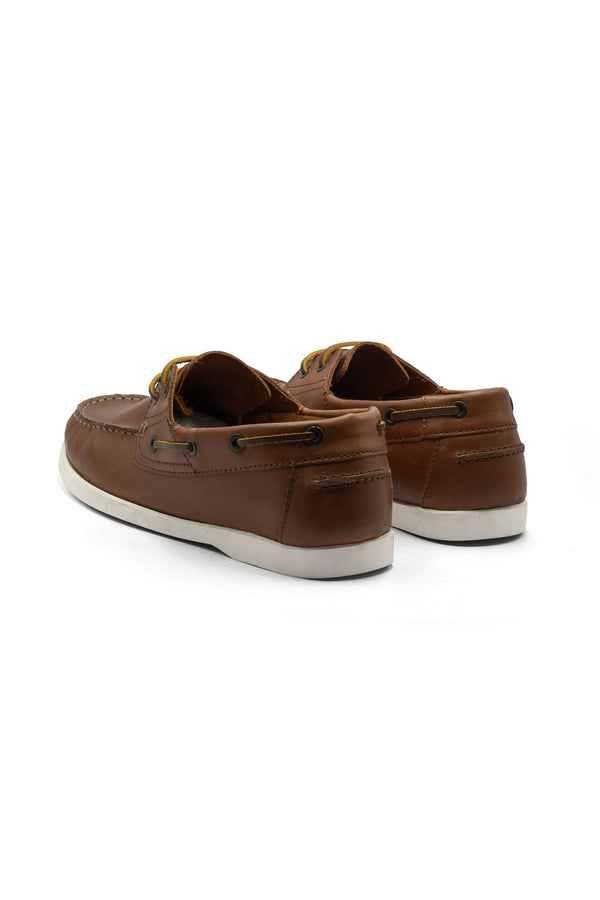 Elo Journie Men's Leather Boat Shoes Brown