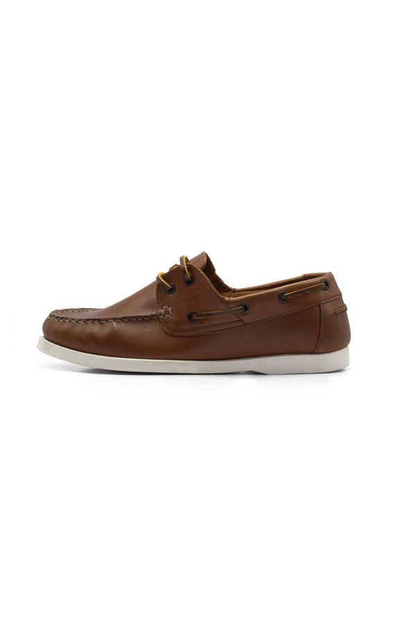 elo Journie Men's Leather Boat Shoes Brown