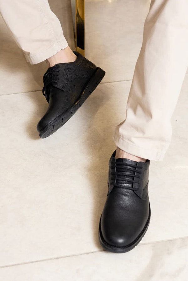 Elo Journie Men's Leather Formal Shoes Black