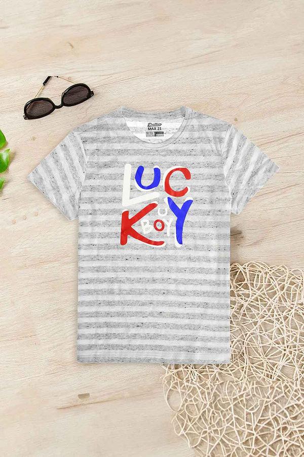 elo Junior Kid's Lucky Boy Printed Tee Shirt Grey