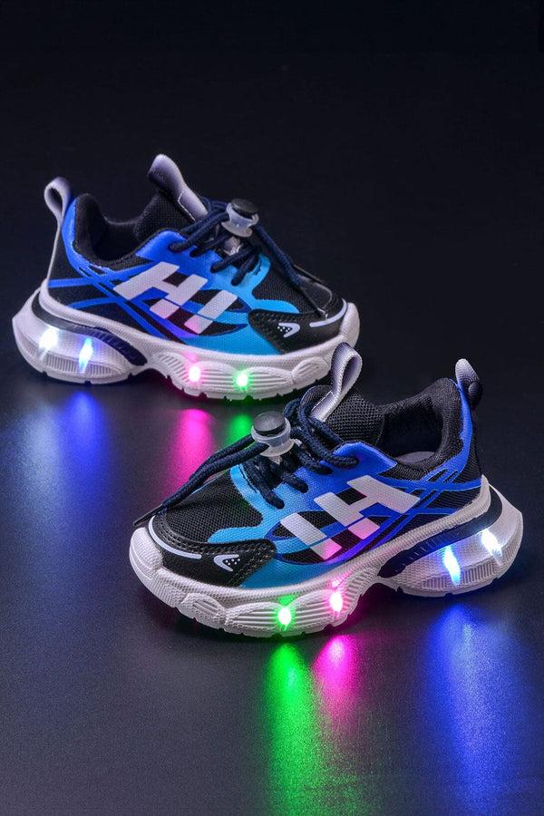 Elo Kid's Classic LED Light-Up Sneakers Black & Blue