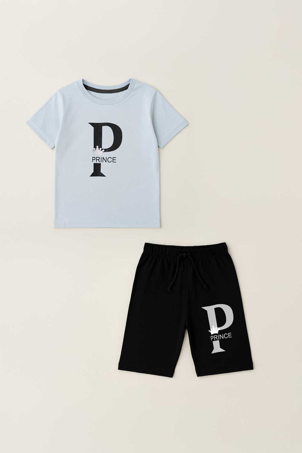 Elo Kid's Contrast Prince Twin Set Sky & Black