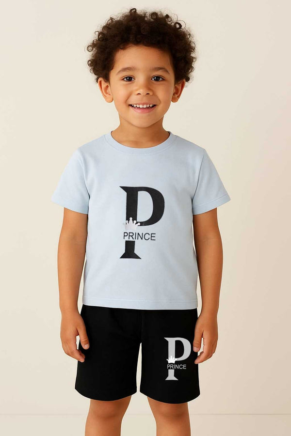 elo Kid's Contrast Prince Twin Set Sky & Black