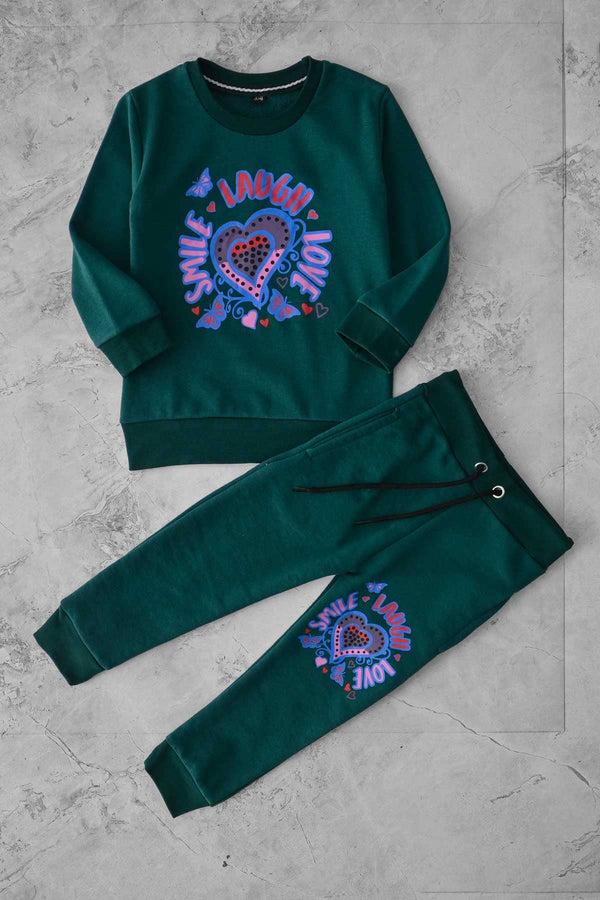 elo Kid's Laugh Love Printed Terry Twin Set Zink