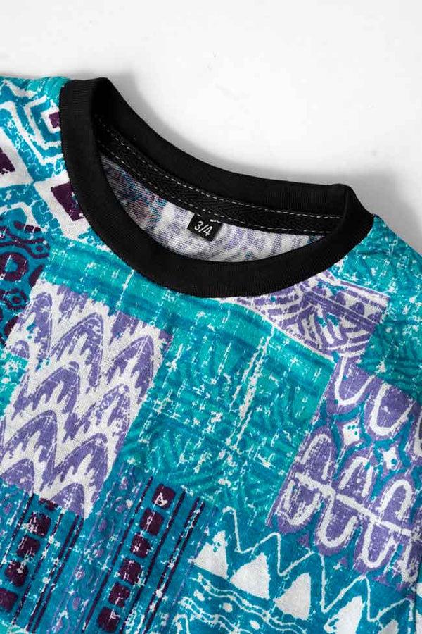 Elo Kid's Printed Premium Twin Set Purple & Black