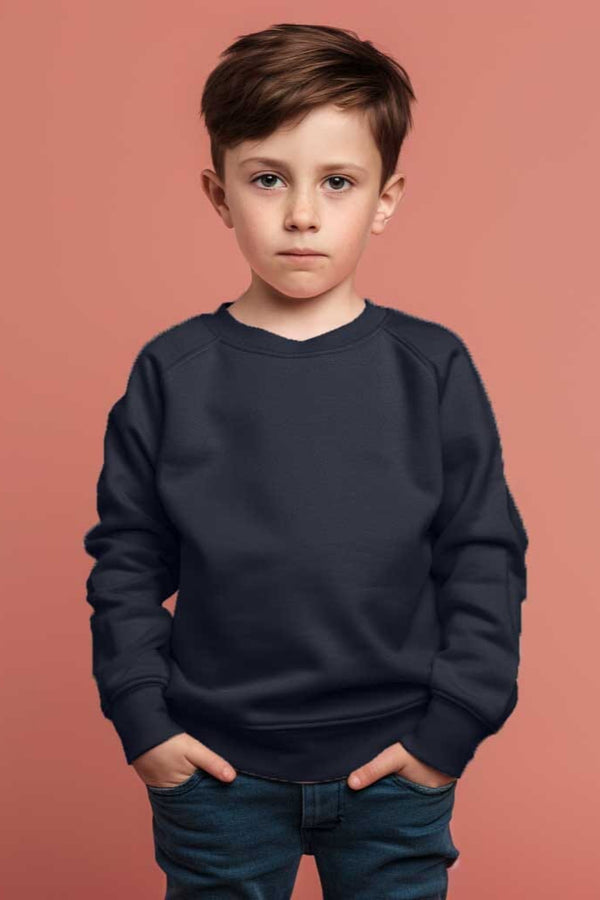 elo Kid's Raglan Sleeves Fleece Sweat Shirt Navy