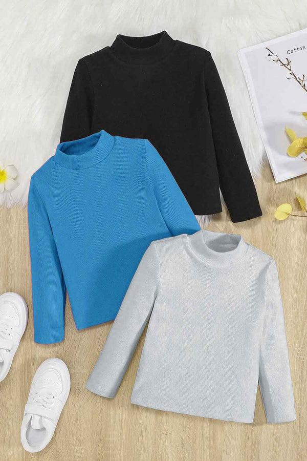 Elo Kid's Ribbed Mock Neck Shirt Black