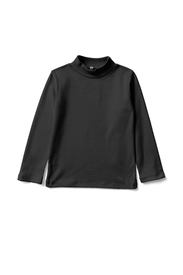 elo Kid's Ribbed Mock Neck Shirt Black