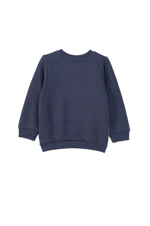 Elo Kid's Sequin Design Fleece Sweat Shirt Navy