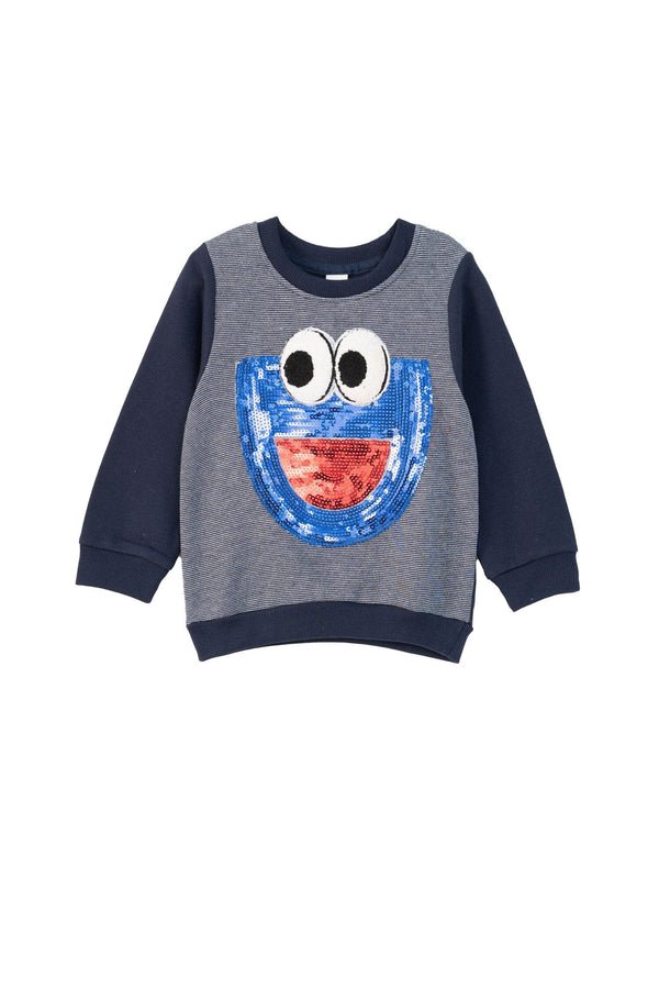 elo Kid's Sequin Design Fleece Sweat Shirt Navy