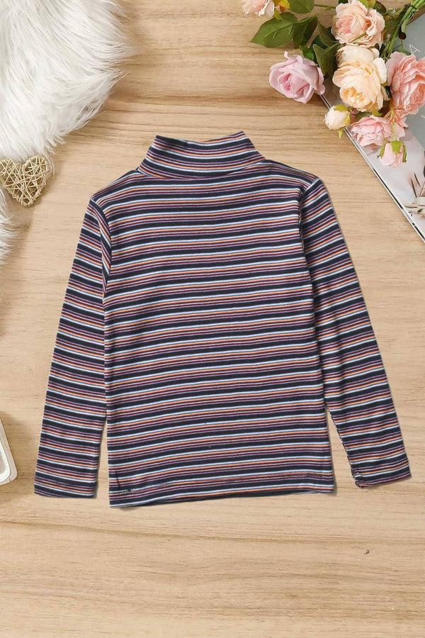 Elo Kid's Striped Mock Neck Tee Shirt